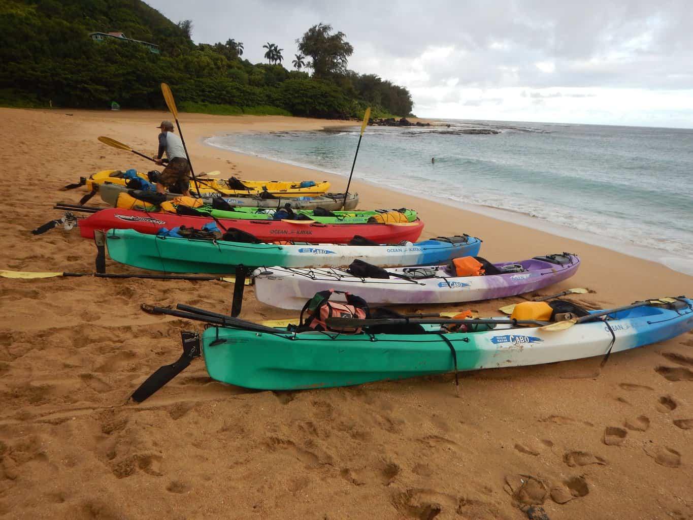 Getting kayaks ready for tour