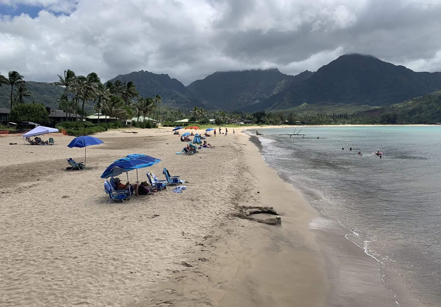 Umbrellas at Hanalei Beach