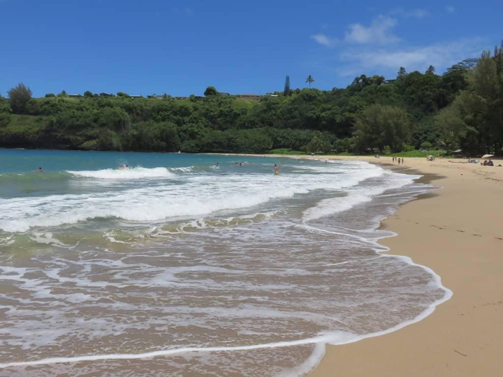 Kalihiwai Beach shores