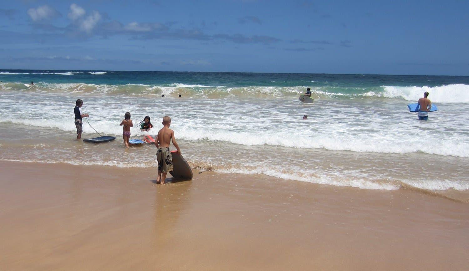 Families at Kealia Beach