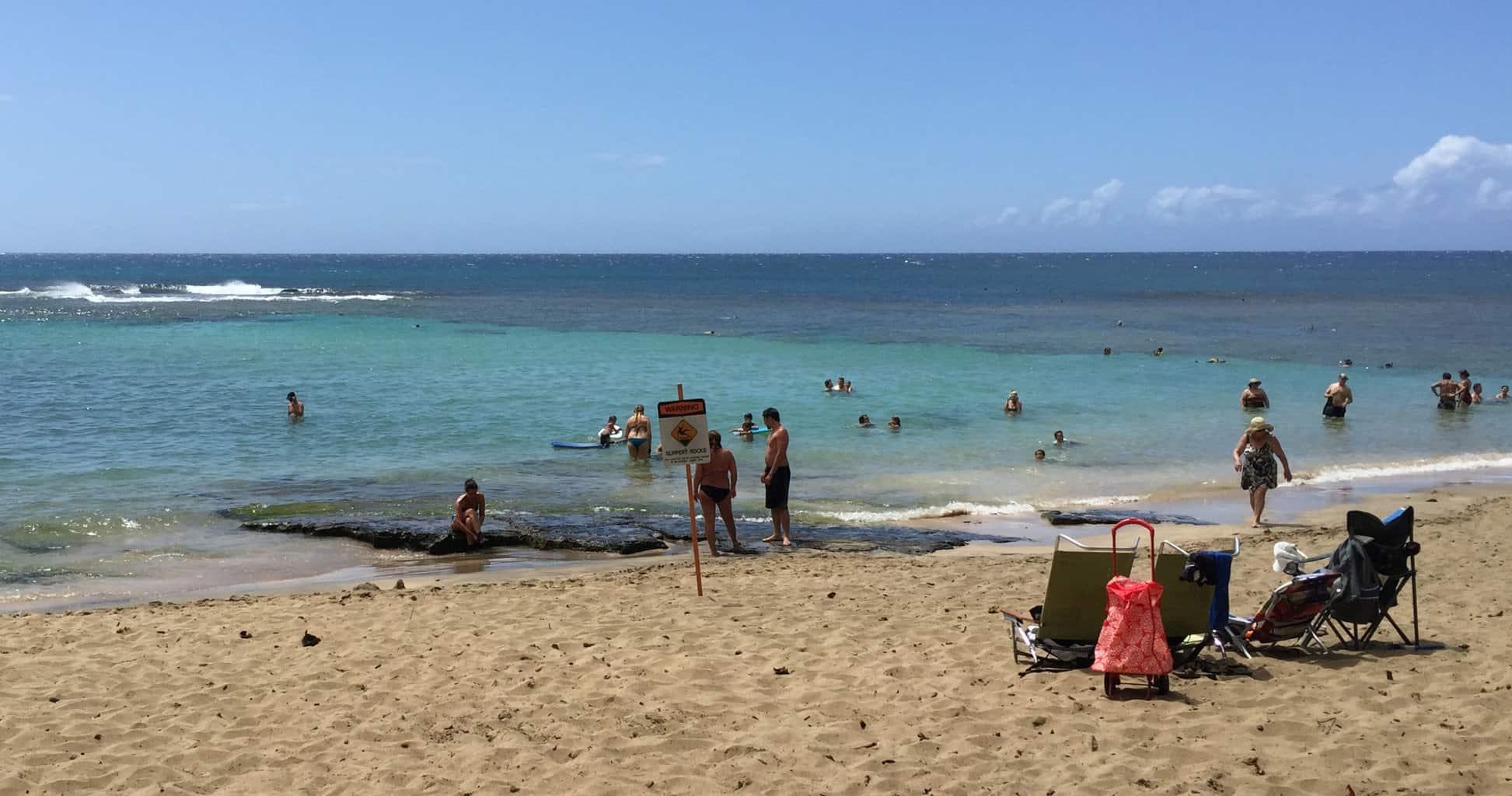 Ke'e Beach warning sign