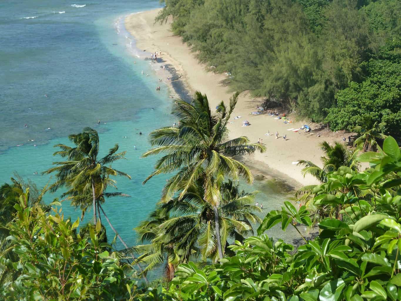 Ke'e Beach from Kalalau Trail