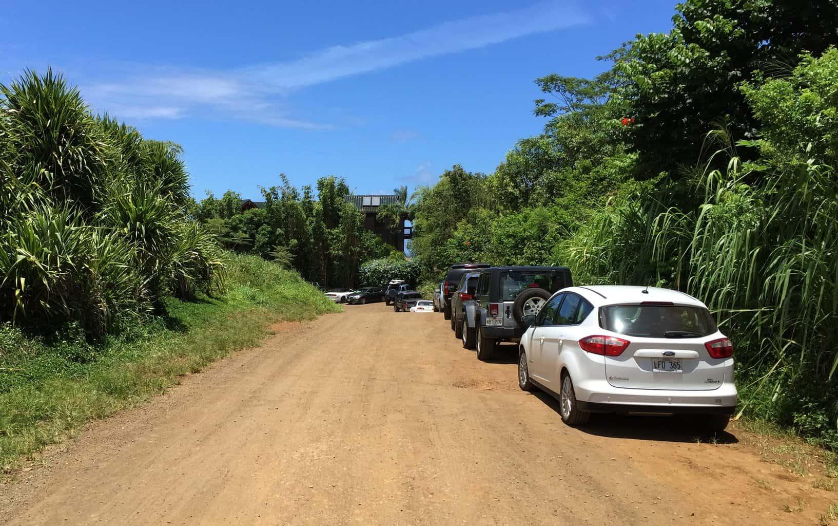 Dirt road parking