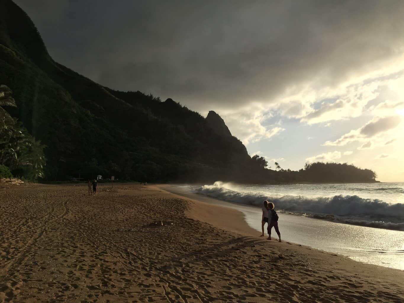 Tunnels Beach sunset