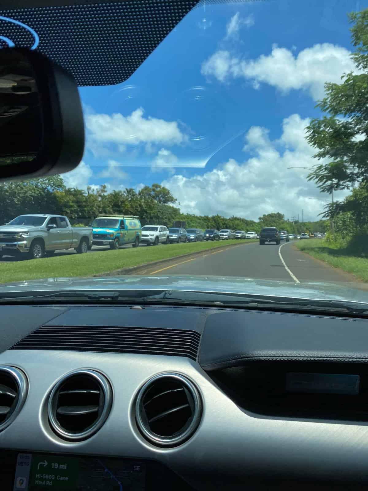 Hanalei Hill Traffic Photo