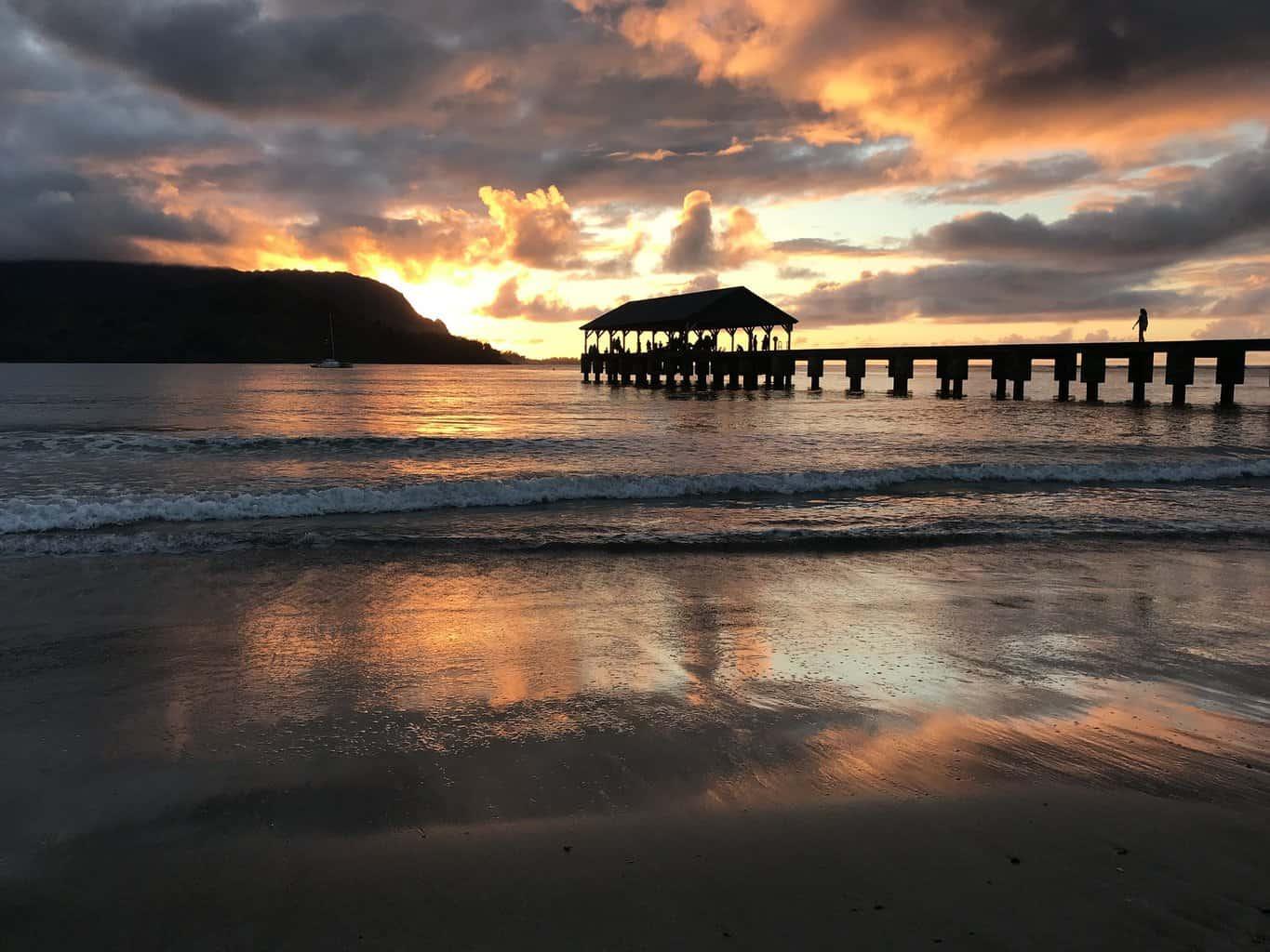 Hanalei  red Sunset