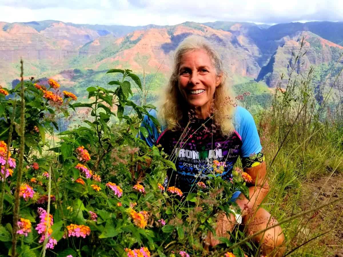 Debra friend with flowers