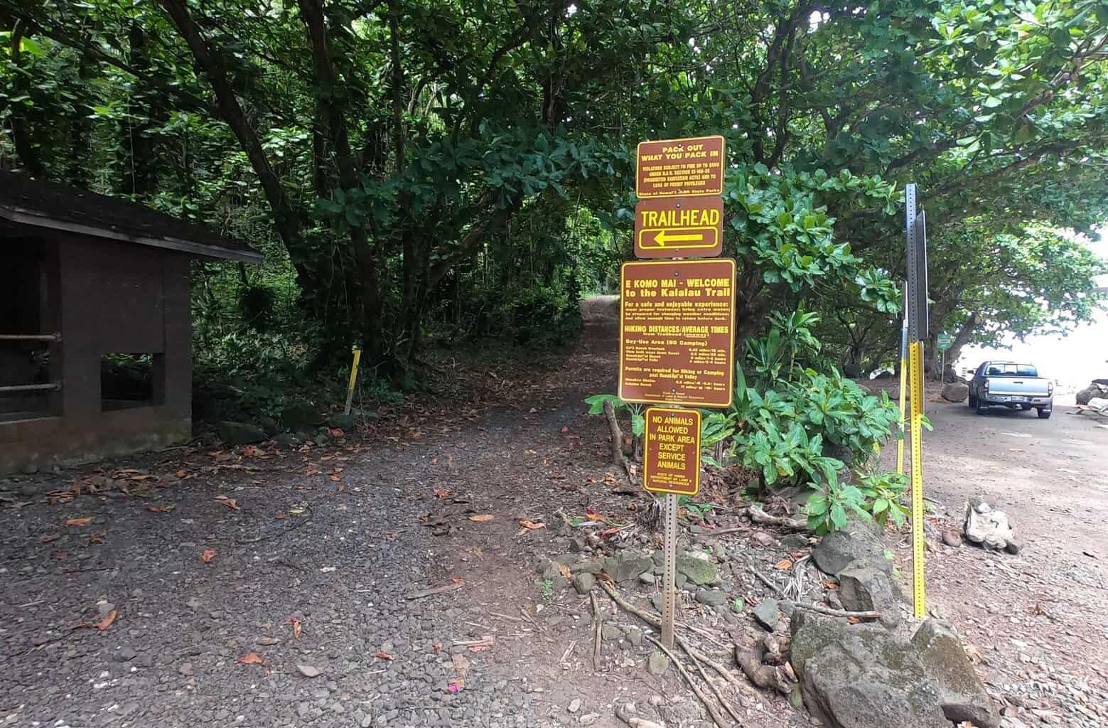 Trailhead sign