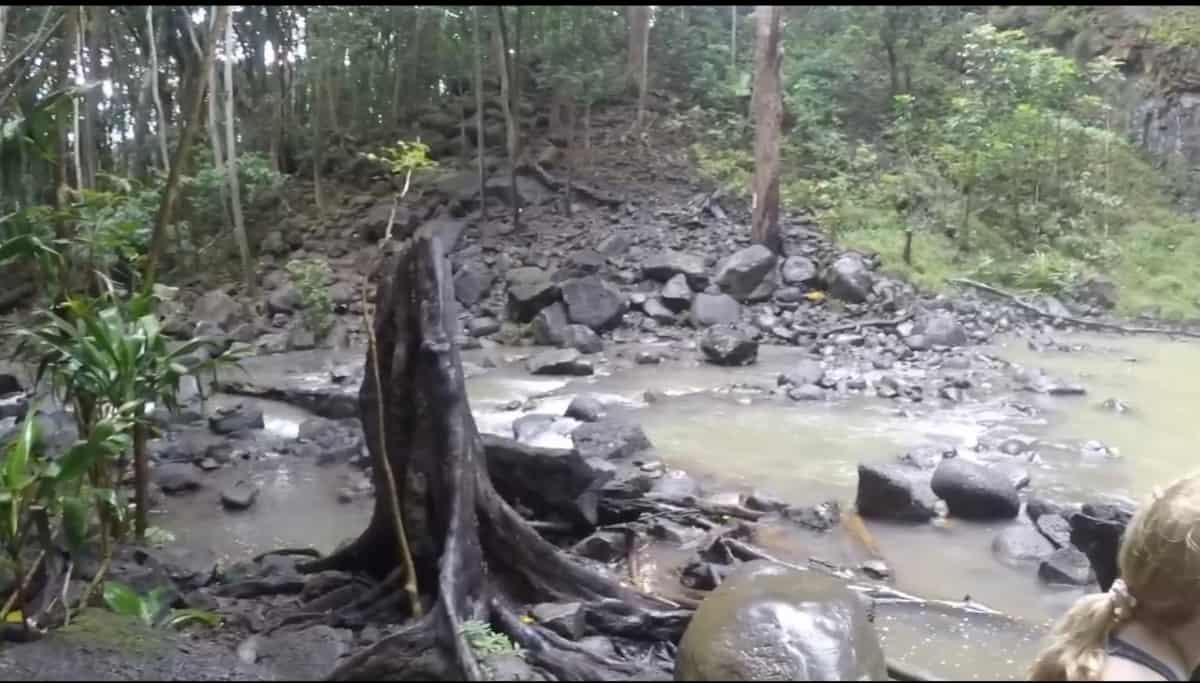 Rock scrambles along trail